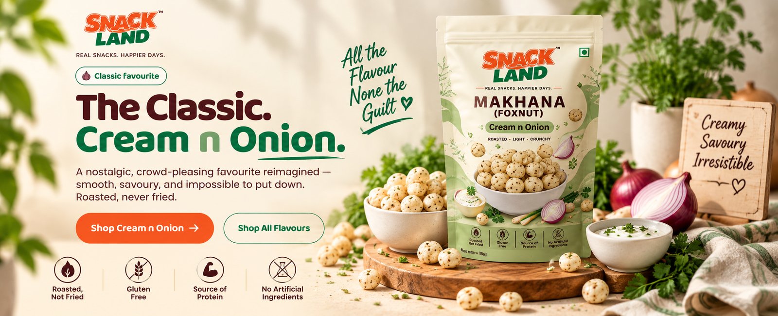 Snack Land Cream n Onion Makhana — shop now